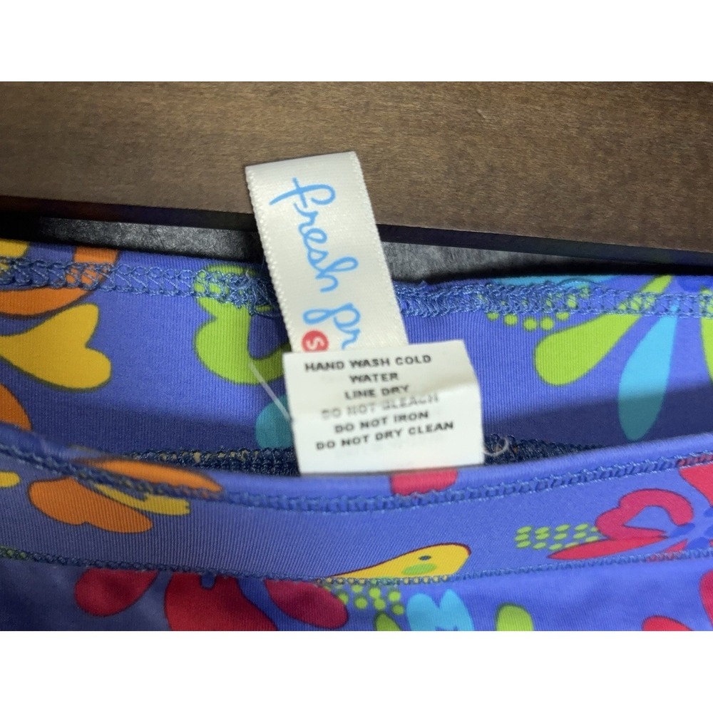 Fresh Produce Splash Skirt Womens Sz L Blue Floral Ruffle Unlined‎ Stretch - Picture 7 of 9